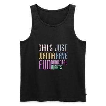 Les filles veulent juste avoir des droits humains fondamentaux - Débardeur bio Premium Homme - noir - Devant - AI Model Male 178 light (178cm)