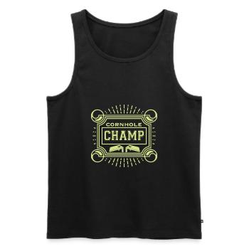Cornhole Champ Legend Myth Fun Beer - Men's Premium Organic Tank Top - black - Front - AI Model Male 178 light (178cm)