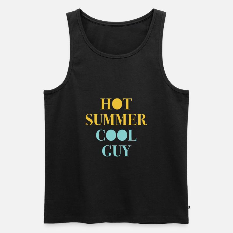 Hot summer cool guy - gelb/blau - Männer Premium Bio Tank Top - Schwarz