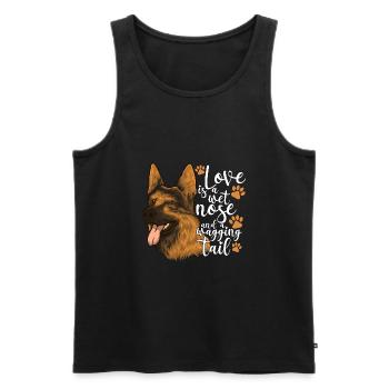 Deutscher Schäferhund Liebe Ist Nass Nase Wedeln - Männer Premium Bio Tank Top - Schwarz - Vorne - AI Model Male 178 light (178cm)