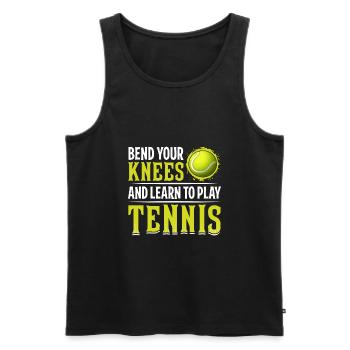 Apprendre à jouer au tennis Drôles de sportifs - Débardeur bio Premium Homme - noir - Devant - Michal (187cm)
