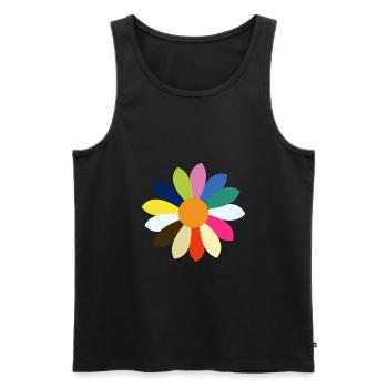 Colorful Daisy Petals - Men's Premium Organic Tank Top - black - Front - AI Model Male 178 light (178cm)