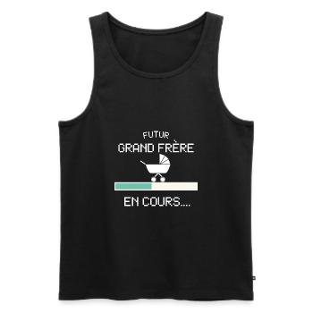 Futur Grand Frère Bientôt Frère Naissance Bèbè - Men's Premium Organic Tank Top - black - Front - AI Model Male 178 light (178cm)