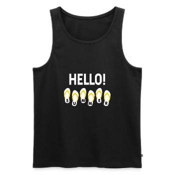 Hello Summer Saying Holiday Gift Cool Sayings - Men's Premium Organic Tank Top - black - Front - Michal (187cm)