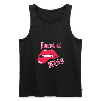 Nur ein Kuss - Männer Premium Bio Tank Top - Schwarz - Vorne - AI Model Male 178 light (178cm)