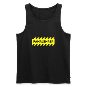 Fahrlehrer - Warnung - Fahrschule - Führerschein - Männer Premium Bio Tank Top - Schwarz - Vorne - Michal (187cm)