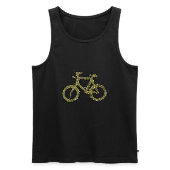 Vélo Nature Feuille Vert - Débardeur bio Premium Homme - noir - Devant - AI Model Male 178 light (178cm)