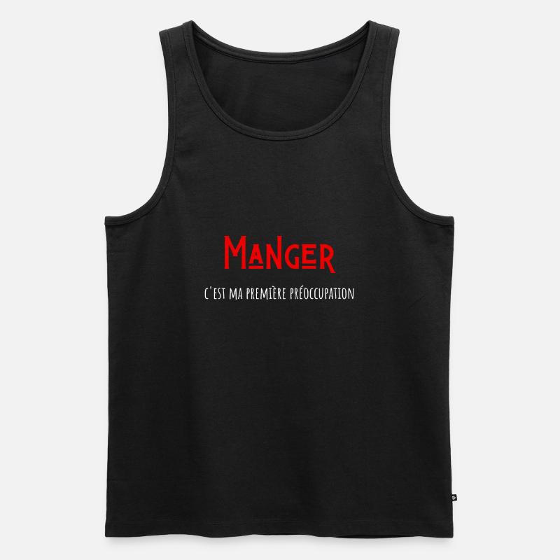manger c'est ma première préoccupation - Débardeur bio Premium Homme - noir