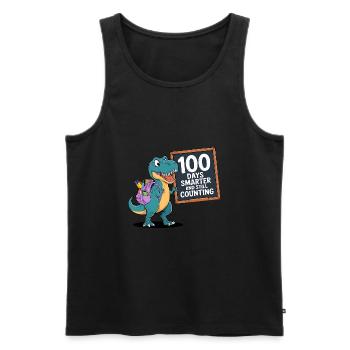 Tenue drôle professeur & élève 100 jours d’école - Débardeur bio Premium Homme - noir - Devant - Michal (187cm)