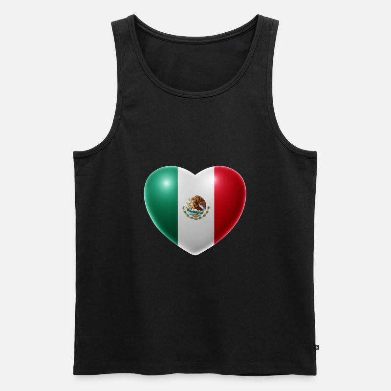 Herz (Mexiko / Mexico) - Männer Premium Bio Tank Top - Schwarz