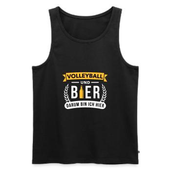 Volleyball & Bier darum bin ich hier - Männer Premium Bio Tank Top - Schwarz - Vorne - AI Model Male 178 light (178cm)