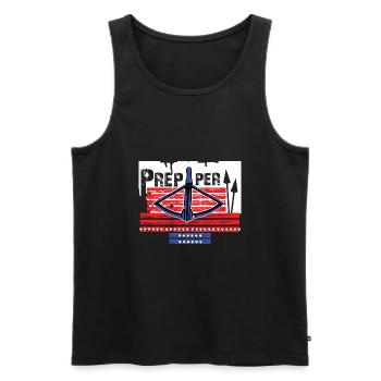 Prepper überlebt mit Armbrust - Männer Premium Bio Tank Top - Schwarz - Vorne - AI Model Male 178 light (178cm)