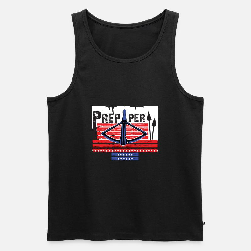 Prepper überlebt mit Armbrust - Männer Premium Bio Tank Top - Schwarz