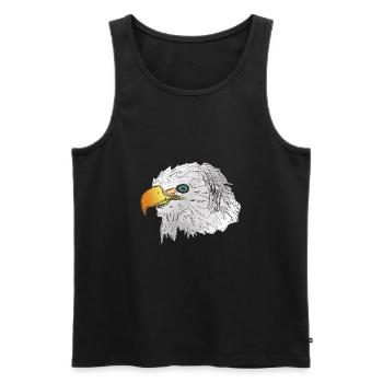Adler Kopf mit Schnabel großer Kopf - Männer Premium Bio Tank Top - Schwarz - Vorne - AI Model Male 178 light (178cm)