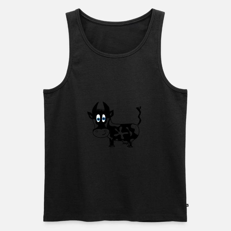 Kuh schwarz Flecken Tier Geschenkidee - Männer Premium Bio Tank Top - Schwarz