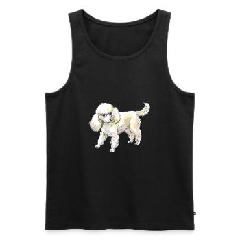 Pudel - Männer Premium Bio Tank Top - Schwarz - Vorne - AI Model Male 178 light (178cm)