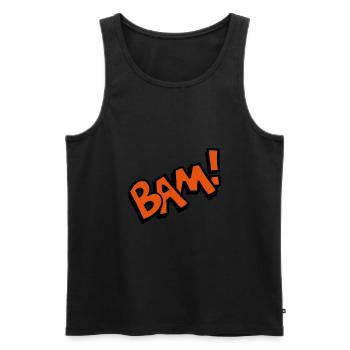 Bam! Comic Speech Bubble Funny font gift - Men's Premium Organic Tank Top - black - Front - AI Model Male 178 light (178cm)