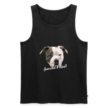 American Pitbull Polygon Amstaf Hunde Geschenk - Männer Premium Bio Tank Top - Schwarz - Vorne - AI Model Male 178 light (178cm)