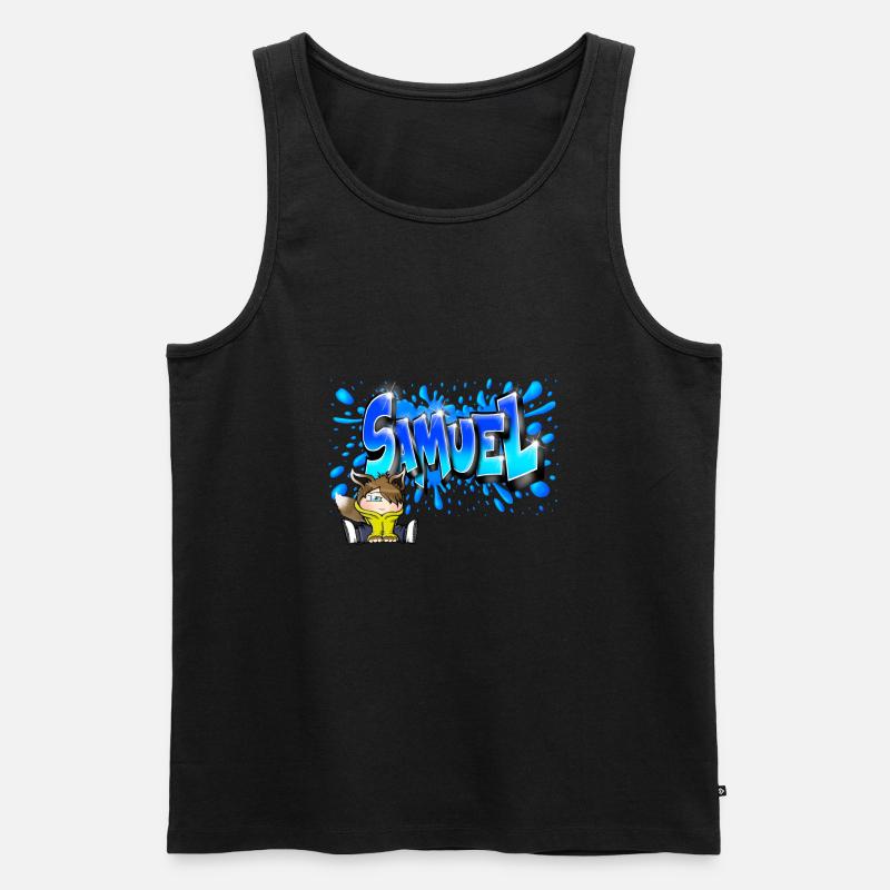 Graffiti Samuel Printable - Männer Premium Bio Tank Top - Schwarz