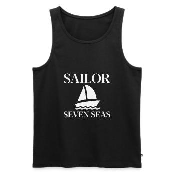 Sailor - Men's Premium Organic Tank Top - black - Front - AI Model Male 178 light (178cm)