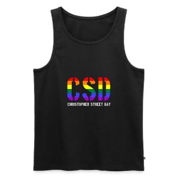 CSD - Christopher Street Day - Gay Pride - LGBT - Männer Premium Bio Tank Top - Schwarz - Vorne - AI Model Male 178 light (178cm)