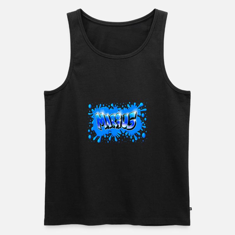 Marius Splash Graffiti - Männer Premium Bio Tank Top - Schwarz