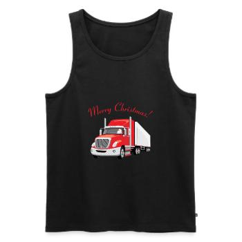 Roter LKW mit Weihnachtsmann an Bord - Männer Premium Bio Tank Top - Schwarz - Vorne - Michal (187cm)