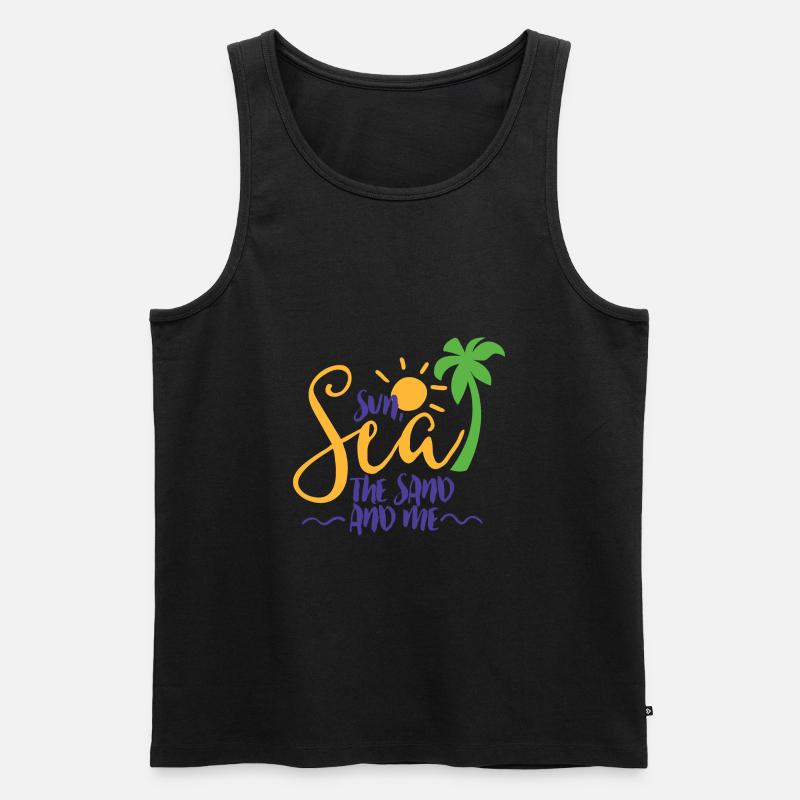 Soleil mer le sable et moi - Débardeur bio Premium Homme - noir