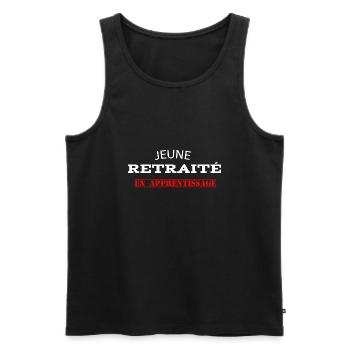 jeune retraité en apprentissage - Débardeur bio Premium Homme - noir - Devant - Michal (187cm)