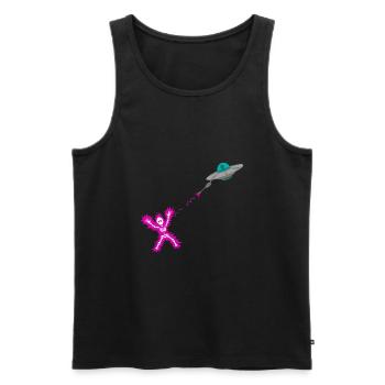 Laser extraterrestre ovni - Débardeur bio Premium Homme - noir - Devant - AI Model Male 178 light (178cm)