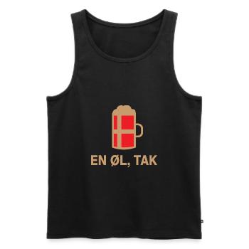 En øl tak North Denmark gift saying - Men's Premium Organic Tank Top - black - Front - AI Model Male 178 light (178cm)