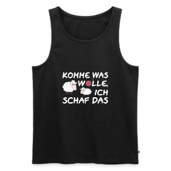 Komme was Wolle ich Schaf das - lustiger Spruch - Männer Premium Bio Tank Top - Schwarz - Vorne - Michal (187cm)