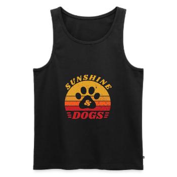 sunshine and dogs - Débardeur bio Premium Homme - noir - Devant - AI Model Male 178 light (178cm)