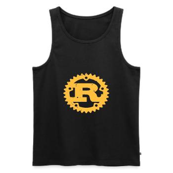 Rust Programming - Men's Premium Organic Tank Top - black - Front - AI Model Male 178 light (178cm)