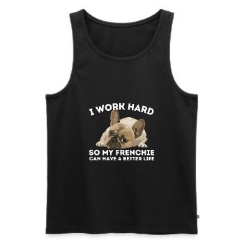 French Bulldog Frenchie Bouledogue française - Débardeur bio Premium Homme - noir - Devant - Michal (187cm)