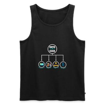 Analyse des données Data Geek Engineering Business - Débardeur bio Premium Homme - noir - Devant - AI Model Male 178 light (178cm)