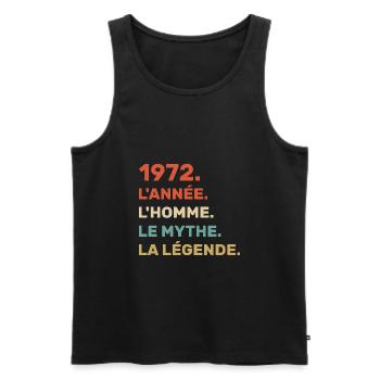 1972 l'année l'homme le mythe la légende - Débardeur bio Premium Homme - noir - Devant - AI Model Male 178 light (178cm)