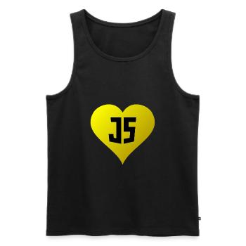 JavaScript-Herz - Männer Premium Bio Tank Top - Schwarz - Vorne - AI Model Male 178 light (178cm)