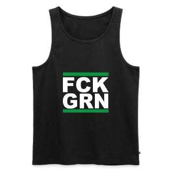 FCK GRN - Men's Premium Organic Tank Top - black - Front - AI Model Male 178 light (178cm)