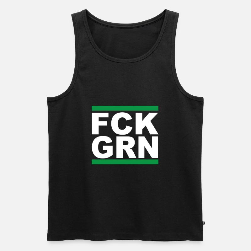 FCK GRN - Männer Premium Bio Tank Top - Schwarz