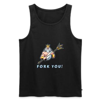 Fork You / Fuck You - Débardeur bio Premium Homme - noir - Devant - AI Model Male 178 light (178cm)