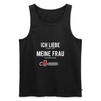 Meister Maler Elektriker Schlosser Mann outfit - Männer Premium Bio Tank Top - Schwarz - Vorne - Michal (187cm)