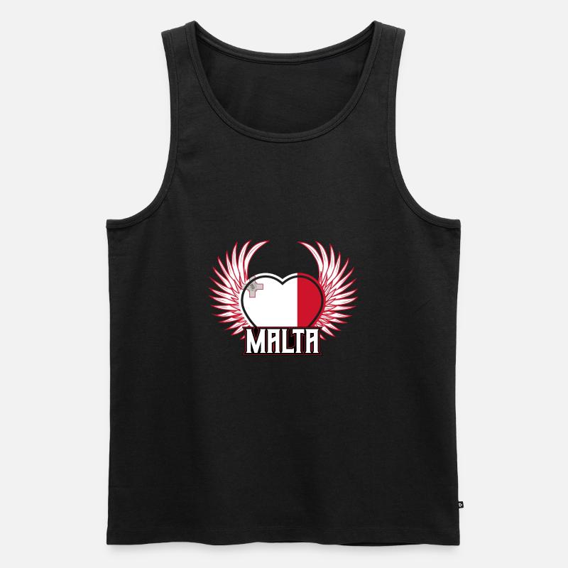 Malta - Männer Premium Bio Tank Top - Schwarz