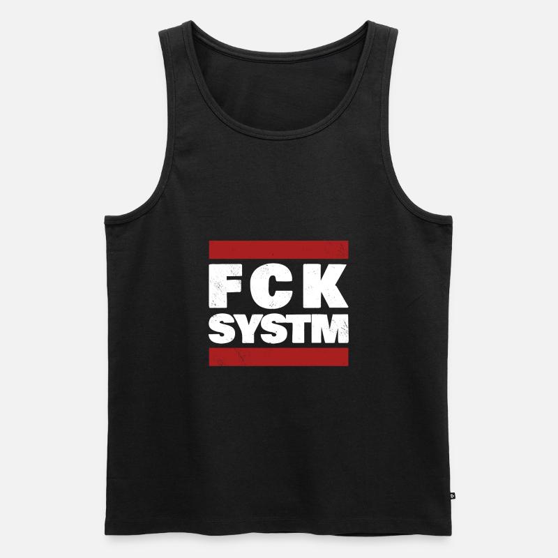 Fck System - Männer Premium Bio Tank Top - Schwarz