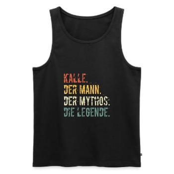 Vorname Name Kalle Der Mann Der Mythos Die Legende - Männer Premium Bio Tank Top - Schwarz - Vorne - AI Model Male 178 light (178cm)