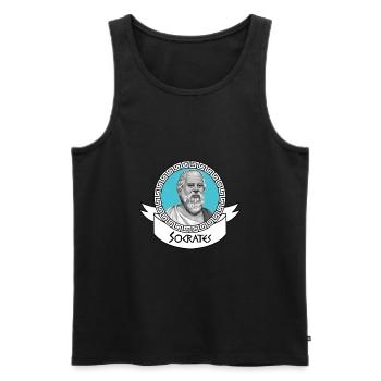 Der kunstvolle Sokrates - Männer Premium Bio Tank Top - Schwarz - Vorne - AI Model Male 178 light (178cm)