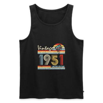 Alles Gute zum 70. Geburtstag Vintage 1951 70 Jahre alt - Männer Premium Bio Tank Top - Schwarz - Vorne - AI Model Male 178 light (178cm)