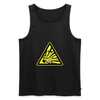 Explosief Waarschuwing, Sprengstoffwarnung - Männer Premium Bio Tank Top - Schwarz - Vorne - AI Model Male 178 light (178cm)