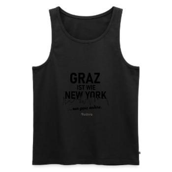 Graz ist wie New York ... nur ganz anders - Männer Premium Bio Tank Top - Schwarz - Vorne - Michal (187cm)