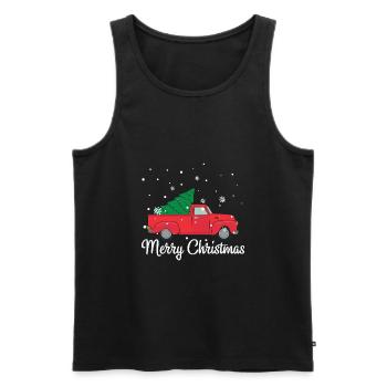 MERRY CHRISTMAS 1 - Männer Premium Bio Tank Top - Schwarz - Vorne - AI Model Male 178 light (178cm)